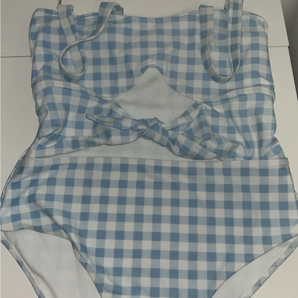 Forever 21 Blue and White Gingham Swimsuit - Picture 2 of 2